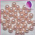 10mm pink round half hole natural shell pearls beads for earring making